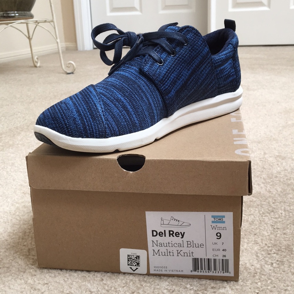 Toms Del Rey Nautical Blue Multi Knit Sneakers